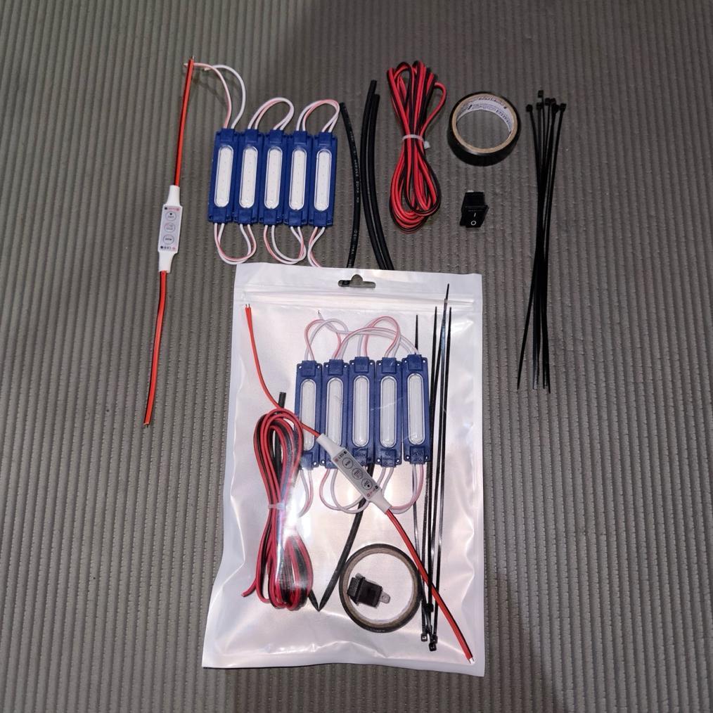 VELMOURACOLLCET PAKET LAMPU KOLONG KEDIP KEDIP 6 MODE WATERPROOF + KABEL 2 METER + MODUL KEDIP + SOL