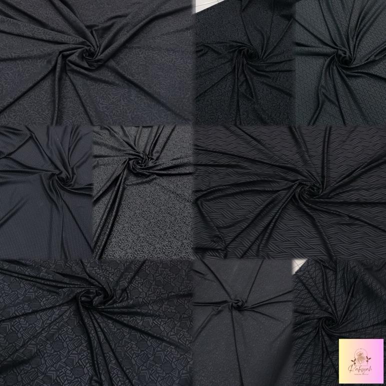 Nova Shop - Bahan Kain Woolpeach Jet Black Motif Premium