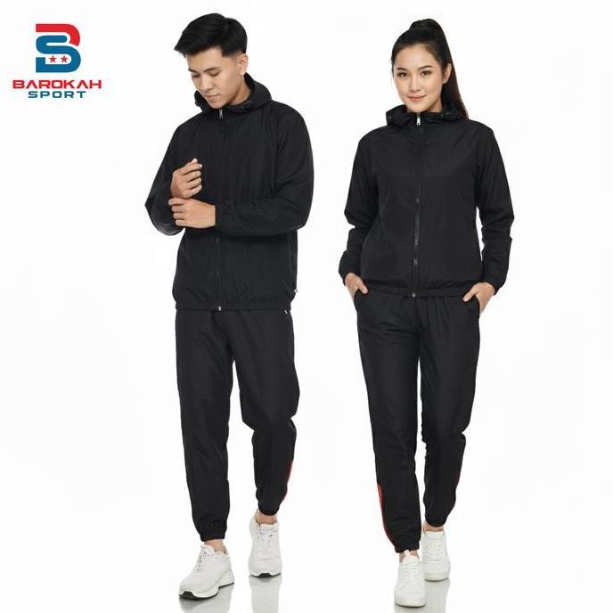 Terlaris oneset jaket celana olahraga parasut jaket sauna suit running setelan olahraga parasut jogg