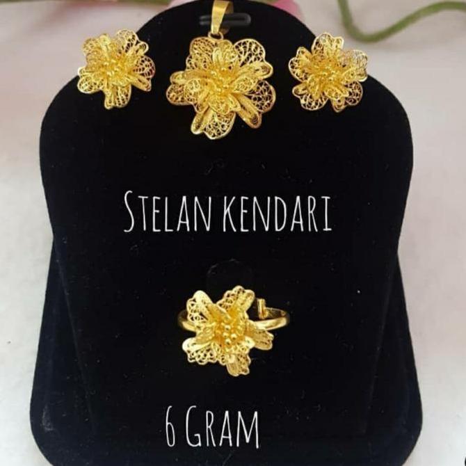 Set Kembang Kendari kemewahan luxury eclat Emas asli model bunga