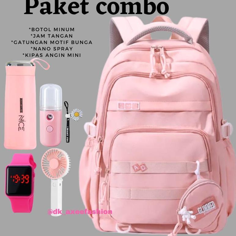 Awet Tas Ransel Terbaru Paket Combo Backpack Kuromi  Sekolah Sd,Smp,Sma Tas Sekolah Anak Perempuan