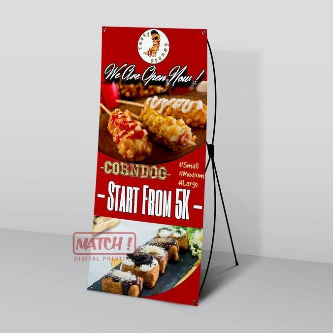 NEW CETAK X-BANNER 80X180 MURAH, FLEXI + RANGKA ORI