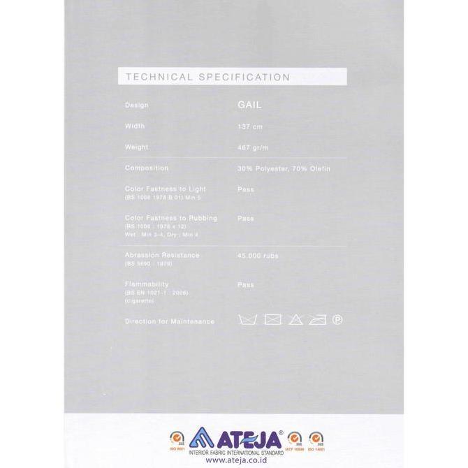 Kain Ateja Fabric - Gail (Interior, Furniture, Sofa, Partisi)