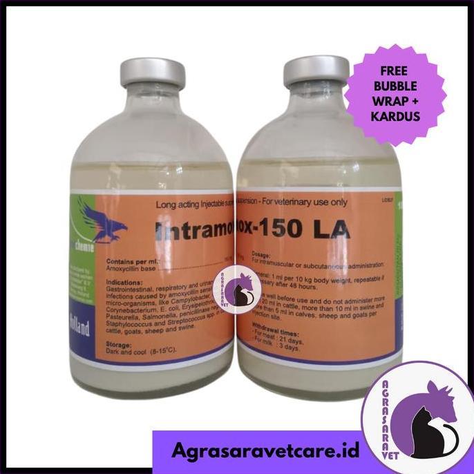 INTRAMOX 150 LA 100ml (Amoxycillin) Antibiotik hewan