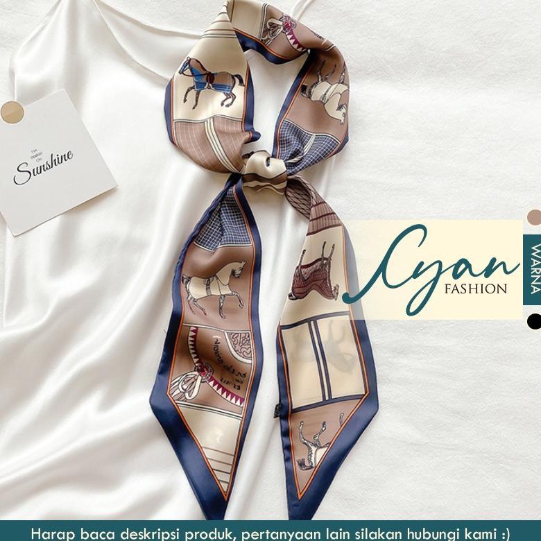 NEW "Kiara" Scarf Pita, Scarf Leher, Scarf Tas, Bahan High Grade Silk Immitation [terbaik][terlaris]