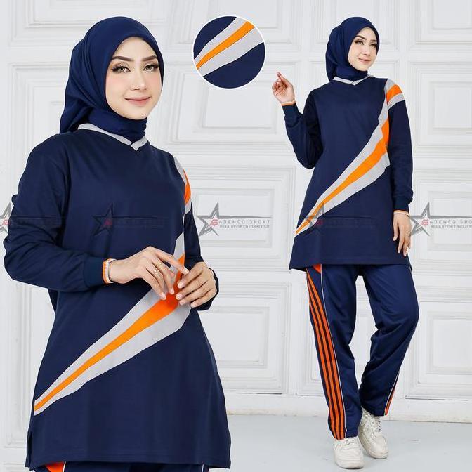 NEW SETELAN BAJU OLAHRAGA SENAM MODEL TUNIC SPORT WANITA / SERAGAM STELAN KAOS TRAINING OLAHRAGA SEN
