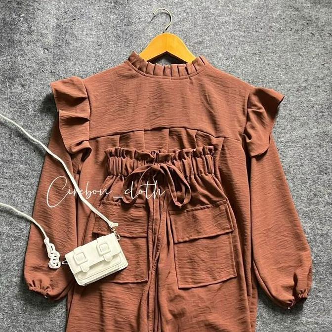 KIYANA Cirebon Cloth - One Set Blouse & Rok Serut Crinkle / Set Wanita / One Set Cantik / One Set Ro