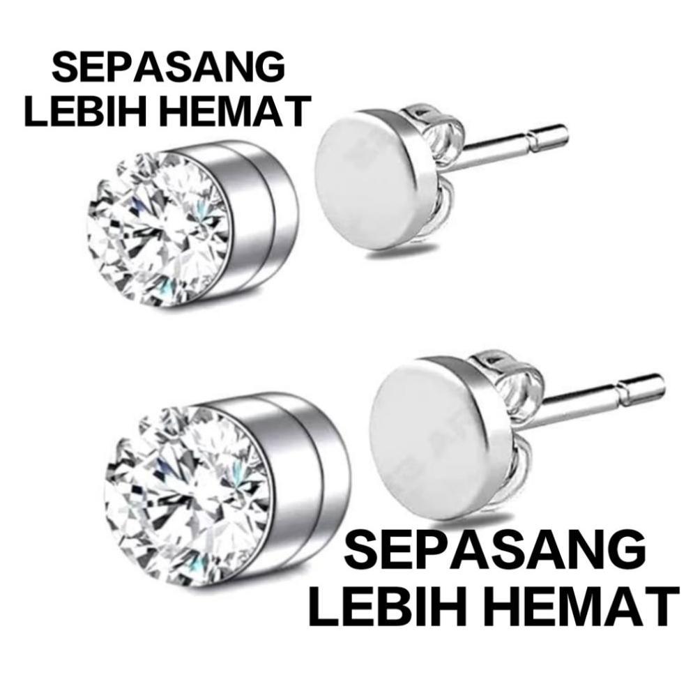 TERMURAH Anting Magnet Fake Berlian Anting Magnet Seperti Tindik Permata Pria Dan Wanita