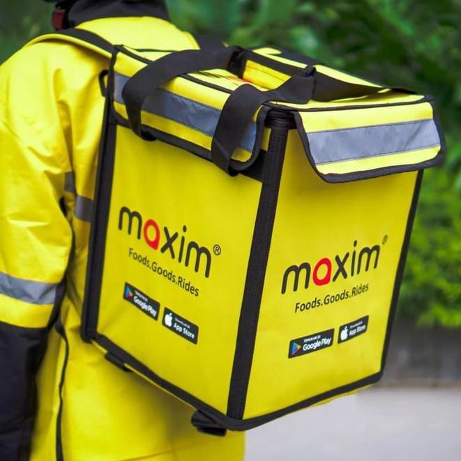 NEW DELIVERY BAG (MAXIM - TRANSPORTASI ONLINE) ORI