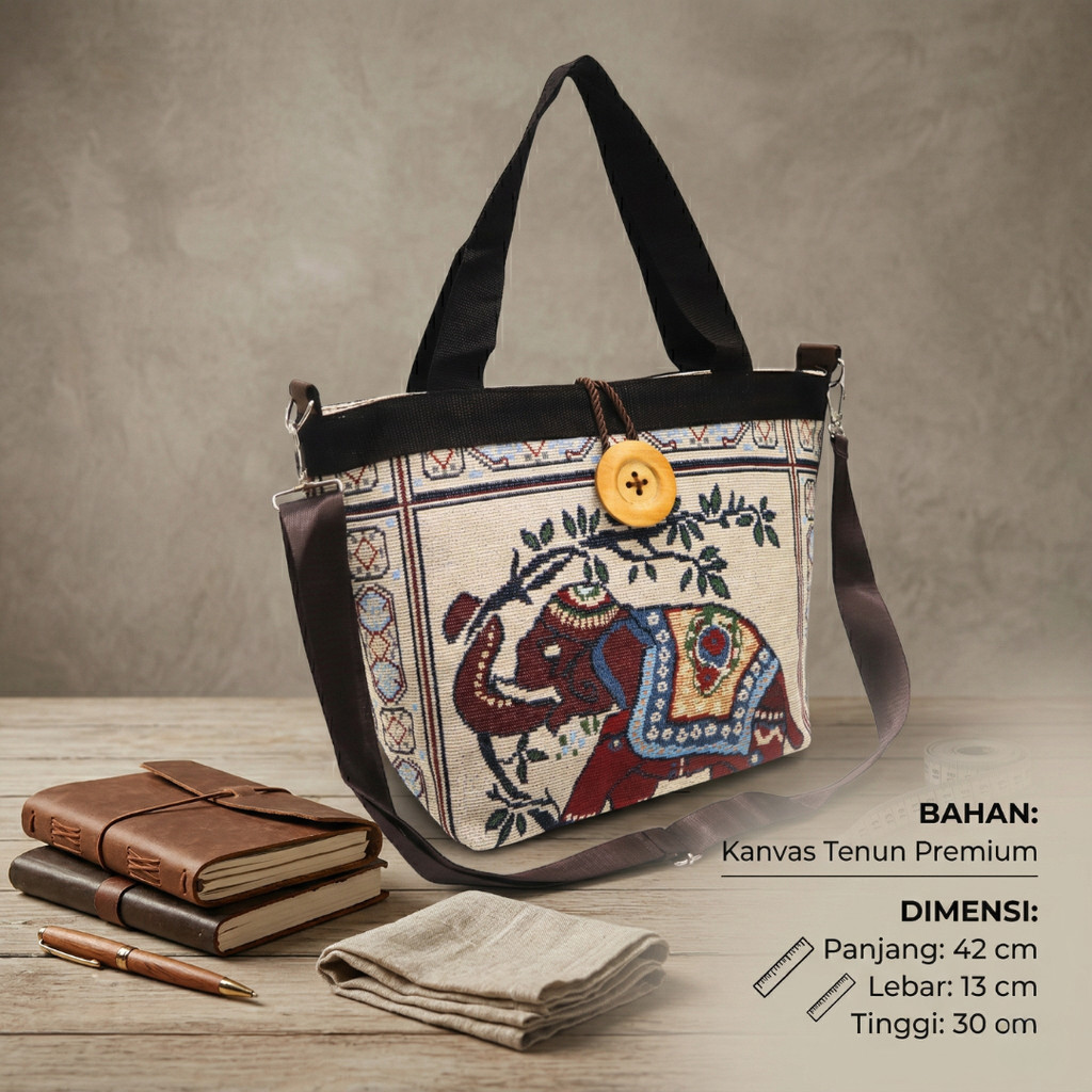 TAS FASHION TOTE WANITA IBU IBU DEWASA BAHAN KANVAS MURMER (COD) Bisa Resi Otomatis motif unik