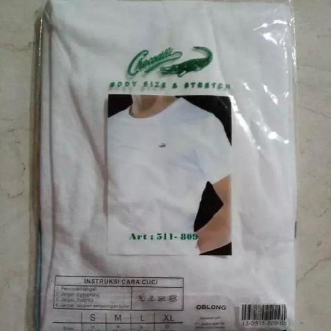 New Kaos dalam crocodile oblong putih T-shirt kerah O neck 809 khusus putih Baju Pria Pendek Bulat P