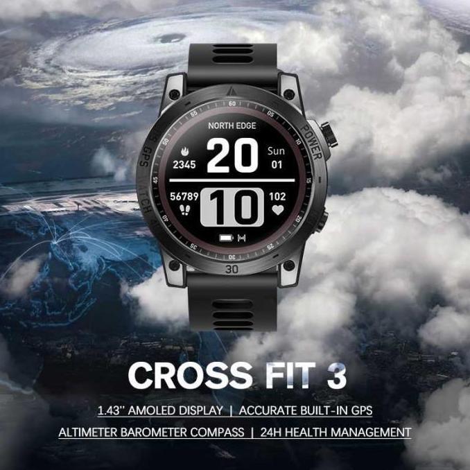 NORTH EDGE CROSS FIT 3 GPS Smartwatch AMOLED Compass Barometer