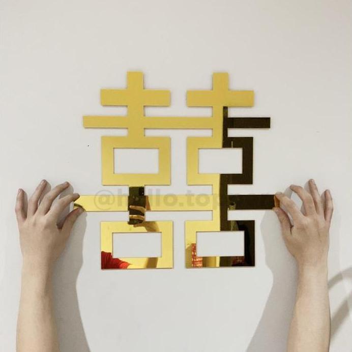Ready SHUANG XI ACRYLIC GOLD MIRROR BACKDROP SANGJIT SHUANG XI SANGJIT