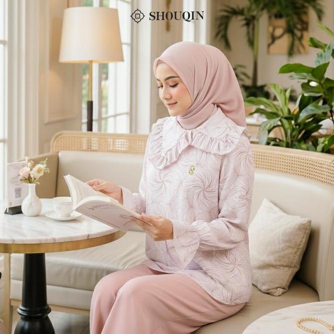 Shouqin Lea - Blouse Satin Silk Premium Full Print Motif Elegan XS-XXL