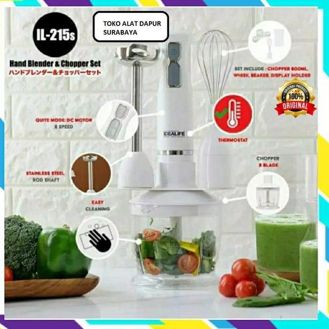XARIELTA Blender Hand Chopper Set Multi Speed Idealife IL 215S - 215 S - IL215S