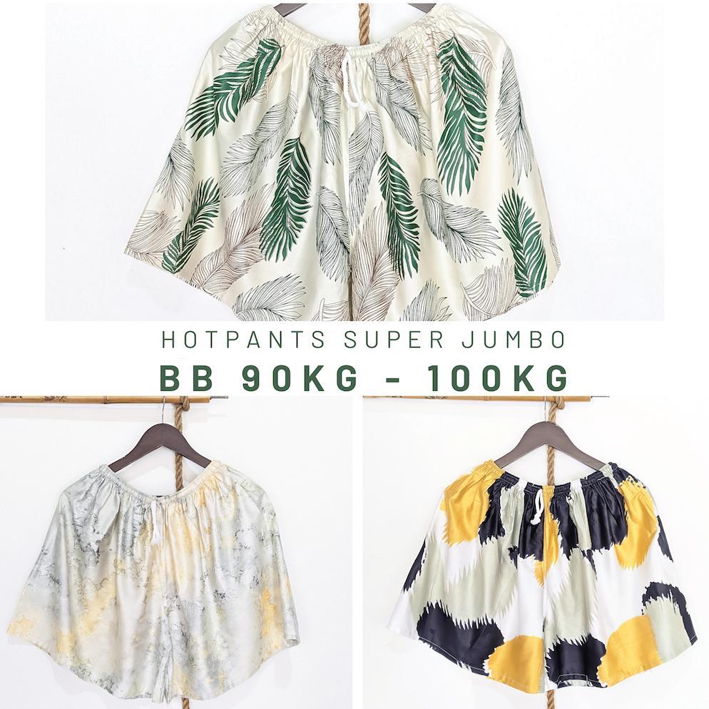 CUCI GUDANG Hot Pants Wanita Jumbo BB 90KG - 100KG XXXL BIG SIZE Celana Pendek Rayon Wanita Super Ju