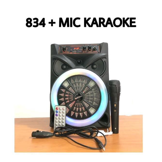 XARIELTA Speaker Bluetooth Karaoke Kimiso QS-834 8 INC Free Remote + Microfon
