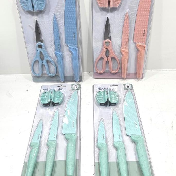 SUMOBOX Pisau Daging Buah Pengasah Pisau Ravelle Maple Pisau Set Marble 4in1 pisau original