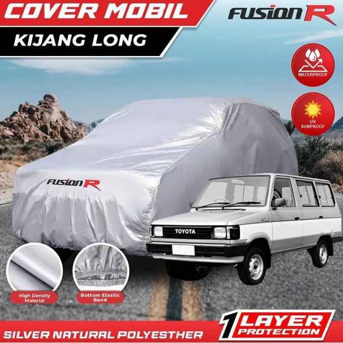 Cover Mobil PUTIH / Sarung Mobil KIJANG LONG merk FUSION R Waterproof