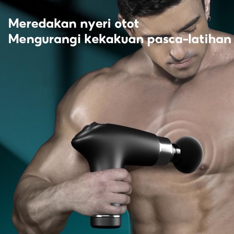 Terbaru HAN RIVER Alat Pijat MASSAGE GUN - DEEP TISSUE MUSCLE MASSAGER GUN-HITAM