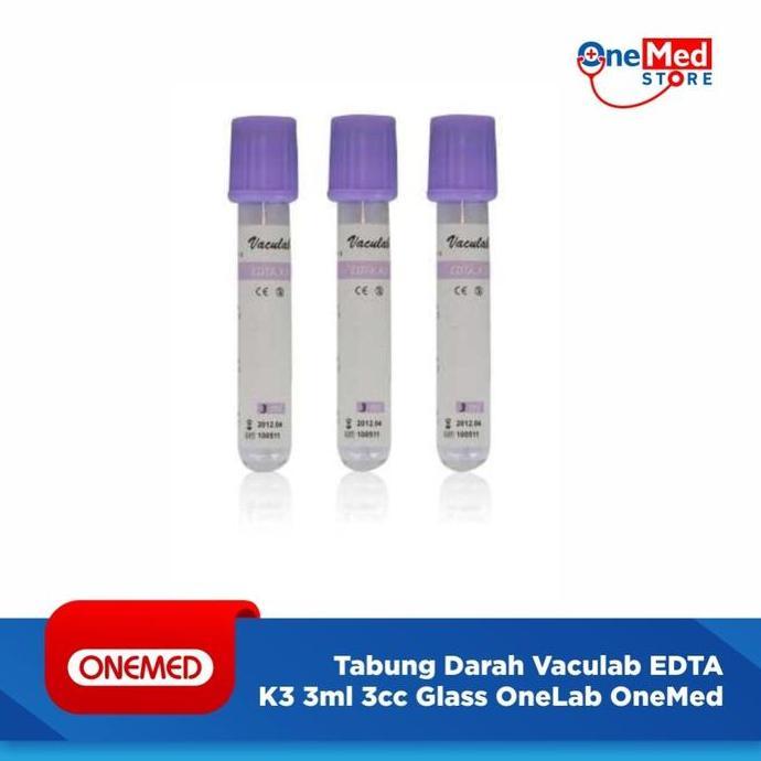 Onelab - Tabung Darah Vaculab Edta K3 3Ml 3Cc Glass Onemed