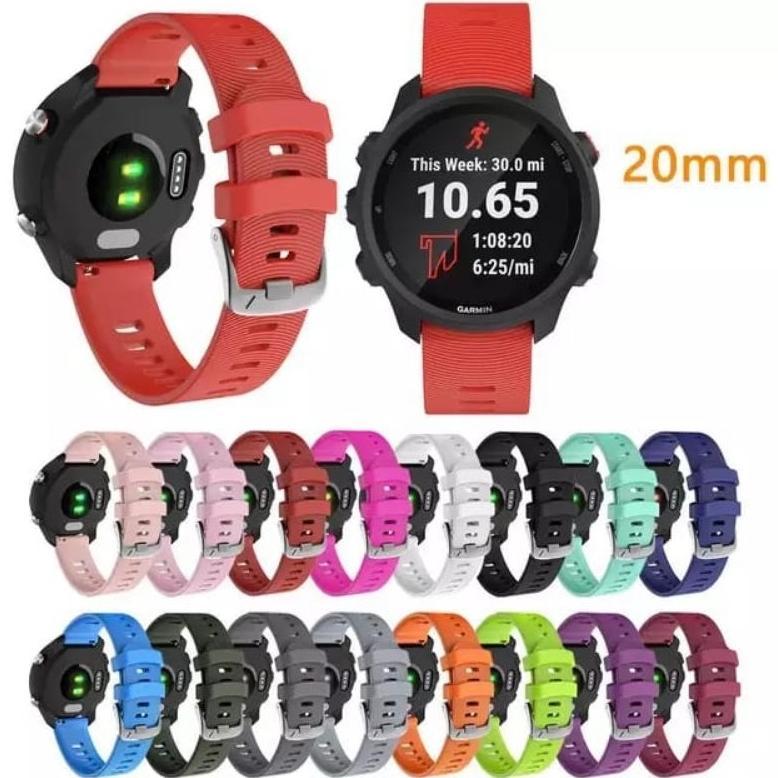 Strap Silikon Tali Karet Jam Garmin Forerunner 245 FR 245 FR245 20MM Diskon