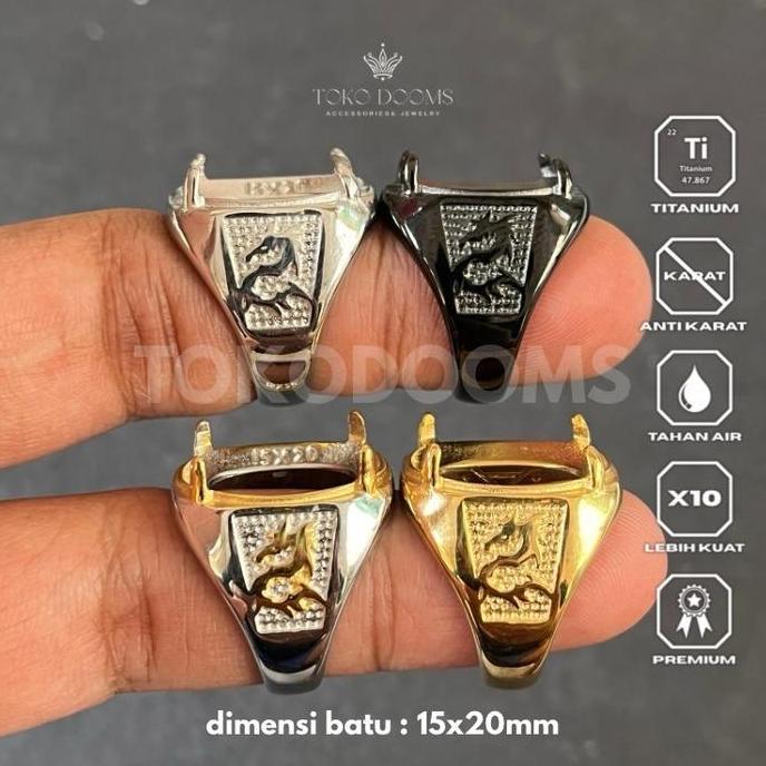 ring cincin emban cakar naga [TITANIUM] 15x20 super elegan super halus