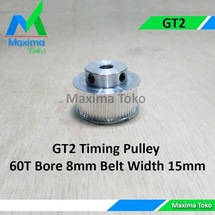 Ready GT2 Timing Pulley Gigi 60 Teeth Bore 8mm 2GT 60T 8 mm Belt 15mm