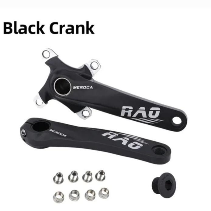 Meroca Rao Crankset HT2 BCD 104 Crank Set Hollowtech Sepeda MTB BMX Merah