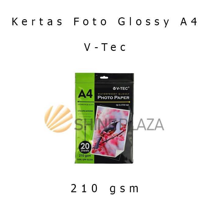 Glossy Photo Paper A4 210gr V-Tec GPP-9110A - Kertas Foto VTec 210 gsm