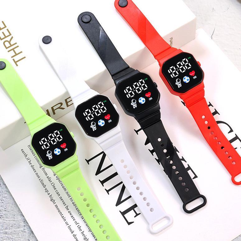 EXCLUSIVE littlefeliz JA08 Jam Tangan LED Digital Pria Wanita Rubber Electronic Fashion Couple Anak 
