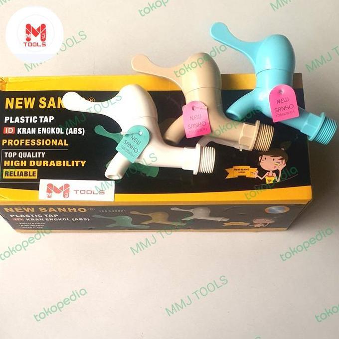 Ready Kran Pvc SANHO Engkol 3/4" -NEW SANHO Kran Pvc Engkol -Kran tembok Pvc