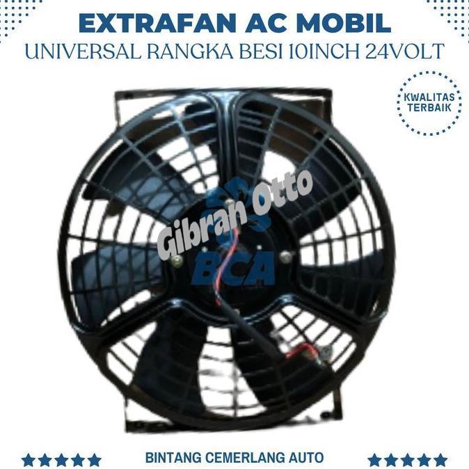 AKSESORIS MOBIL EXTRA FAN AC MOBIL UNIVERSAL RANGKA BESI FAN AC MOBIL 24 VOLT 10 INCI MATERIAL BERKU