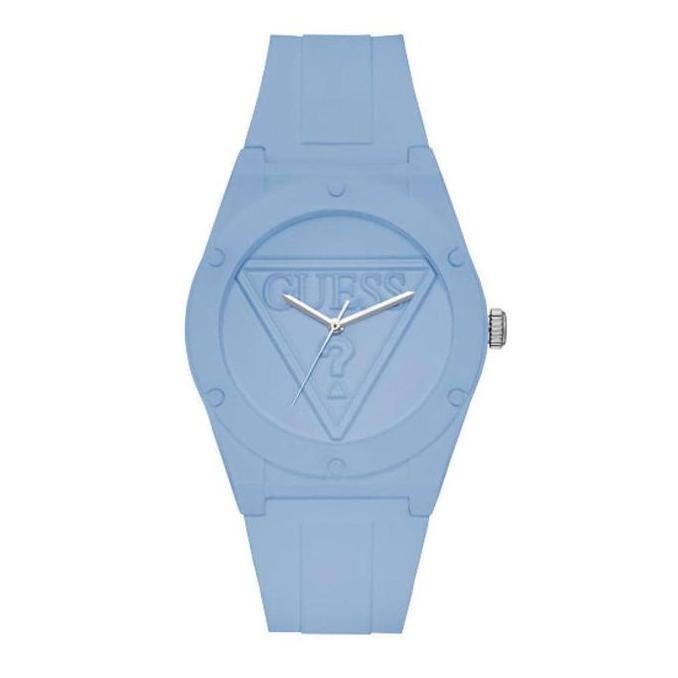Guess Analog Jam Tangan Pria Strap Karet Biru Muda W0979L6 Original