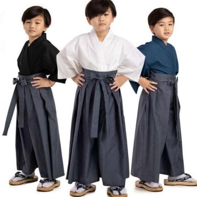 Yukata Hakama Kimono Anak Baju Adat Tradisional Jepang Aikido Kendo
