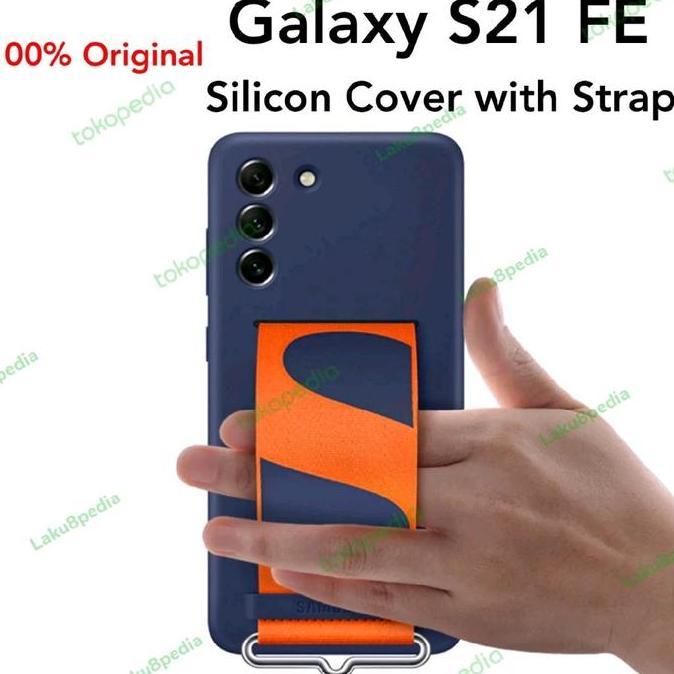 Samsung Galaxy S21 FE Original Silicone Cover Strap S21FE Casing Tali
