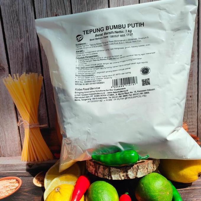 KEMASAN RAPI TEPUNG BUMBU PUTIH KOBE 1 KG/TEPUNG BUMBU GORENG AYAM IKAN KENTANG TAHU TEMPE
