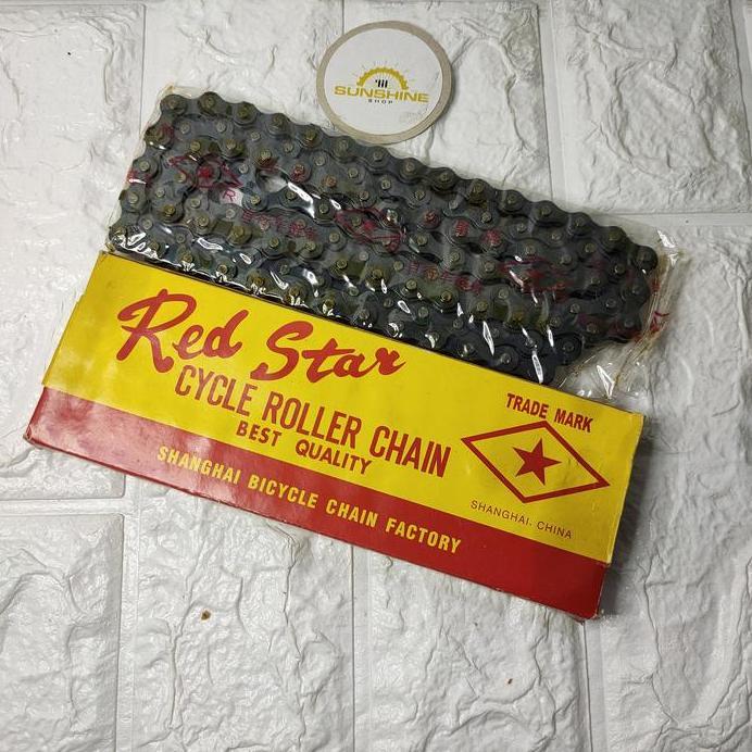 Rantai Single 1 Speed 114L RED STAR Bintang Sepeda Anak 12 16 18 Onthel 28 Kebo Ontel Jadul Jengki F