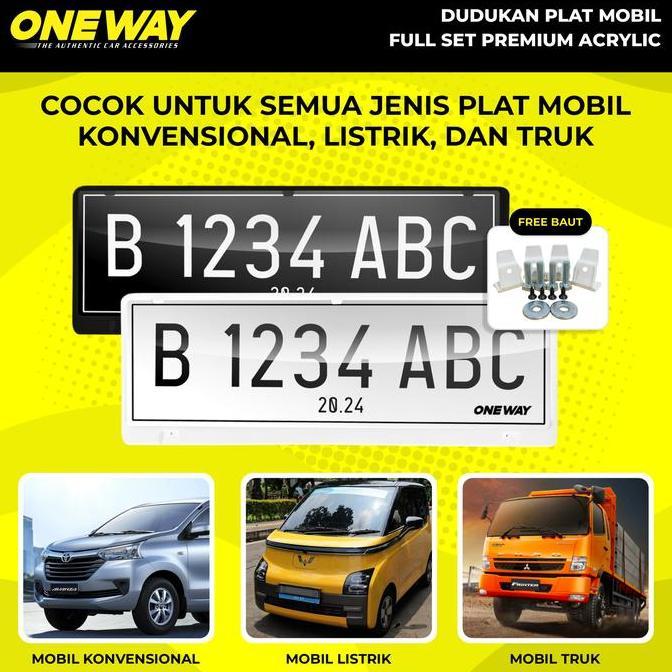 Rush Terios  Tatakan Dudukan Plat Nomor Mobil Akrilik Mika ONEWAY
