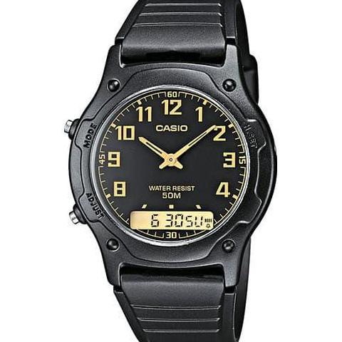 Casio Analog Digital Jam Tangan Unisex Strap Karet AW-49H-1B Original