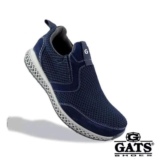 GATS / Sepatu Slip On Casual Gats RN 1002 Hitam Original Shoes Kerja Flat