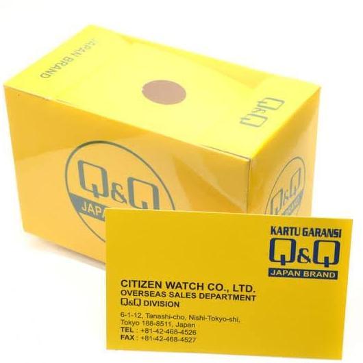 Q&Q QQ Jam Tangan Pria Wanita Kulit Hitam CA08J305Y Original