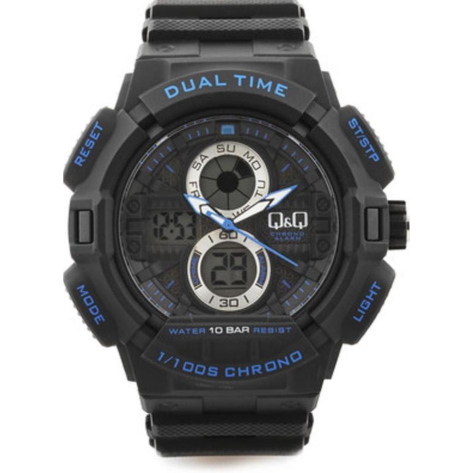 Q&Q QQ Analog Digital Jam Tangan Pria Hitam GW81J004Y Original