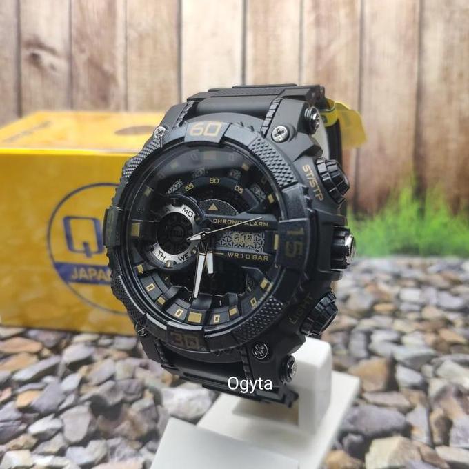 Q&Q QQ Analog Digital Jam Tangan Pria Hitam GW87J004Y Original
