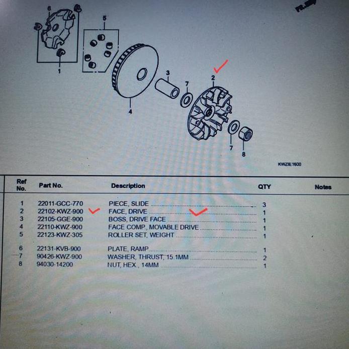 SPAREPART REVO AT : 22102-KWZ-900 KIPAS RUMAH ROLLER REVO AT ORIGINAL AHM