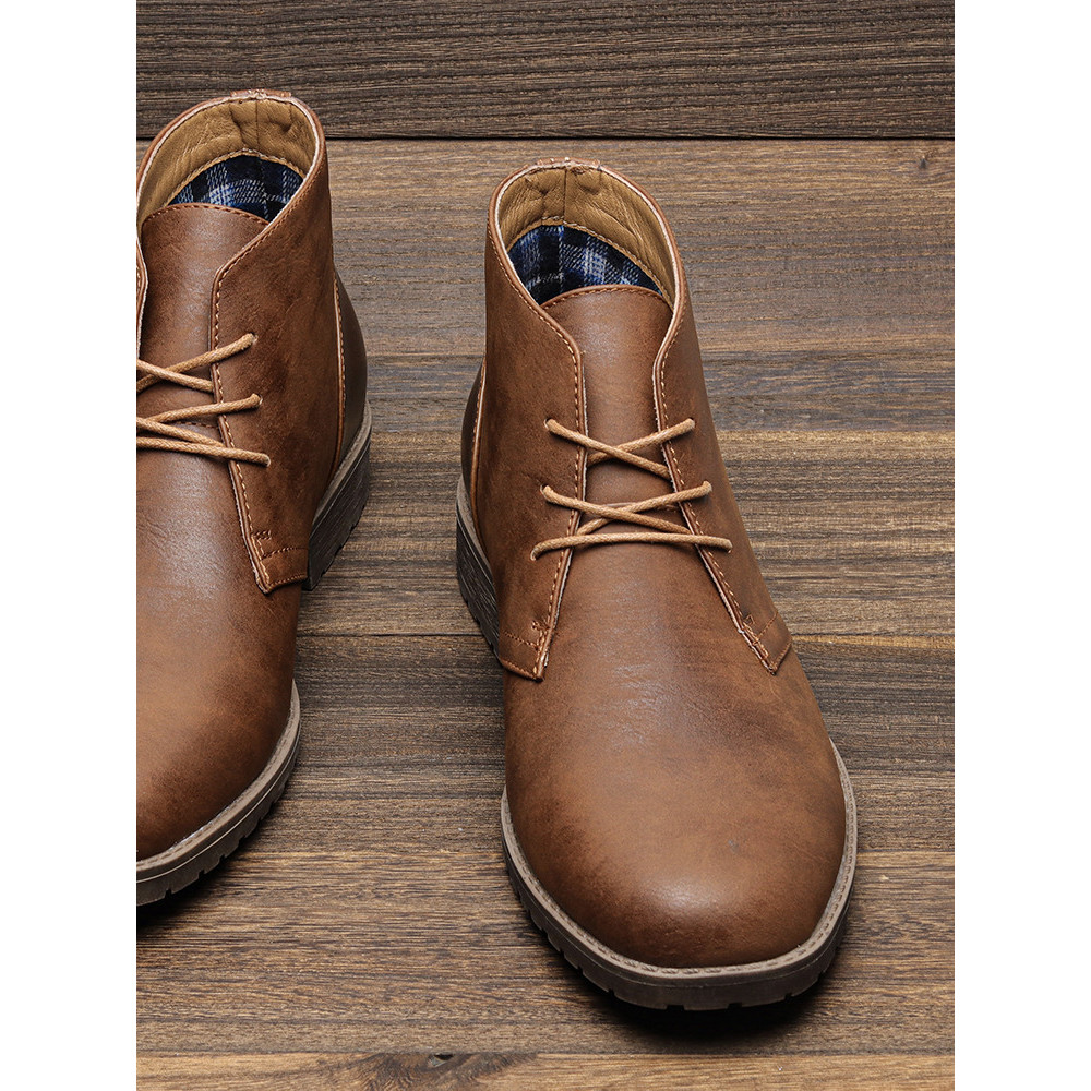 Retro American Style Men Desert Boots Ankle Boots Vintage Casual Leather Boots for Men