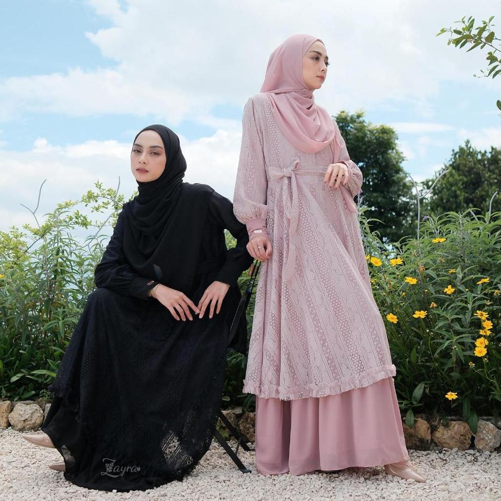 MURAH Zayra Hijab | Lovely - Dress Gamis Wanita Syari Brokat Kondangan Lebaran Jumbo Elegan Terbaru 