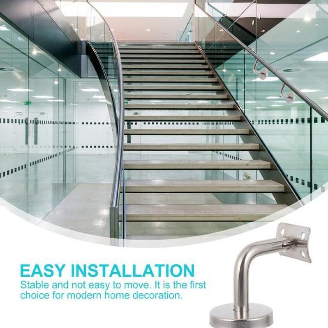LEONAB Bracket Handrail Stainless 60mm Penyangga Dinding Pegangan Tangga Penyangga Handrail