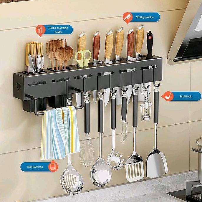 Rak Pisau Dapur Rak Dinding Dapur Tempat Taruh Sendok Garpu Pisau Dapur Rak Gantung Dapur