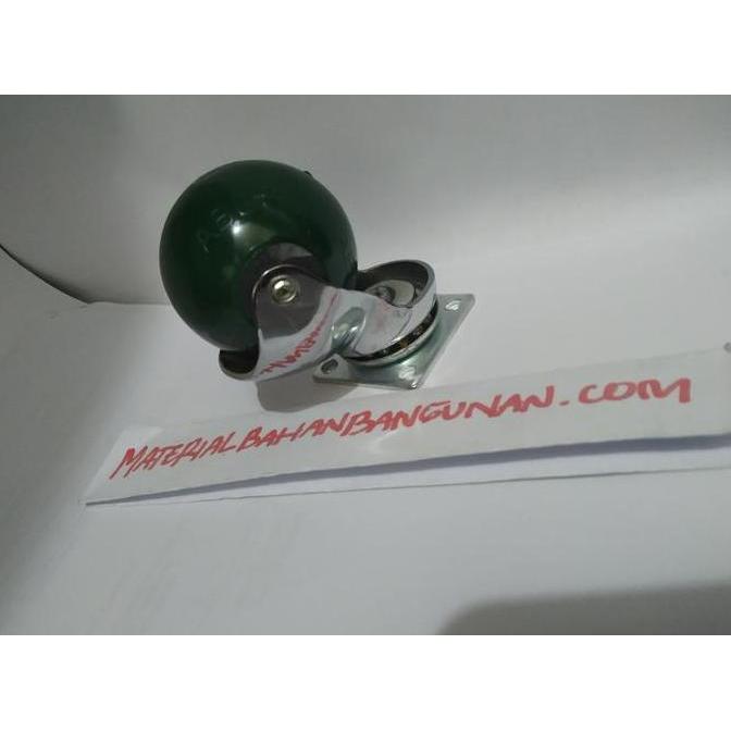 Roda Karet Bulat 2 inch Hidup Mini Kecil Abus TG Hijau Ban Etalase